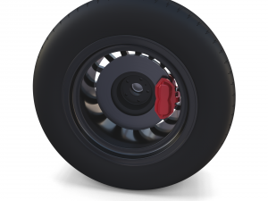 generic dark alloy wheel and brake 3D Модель