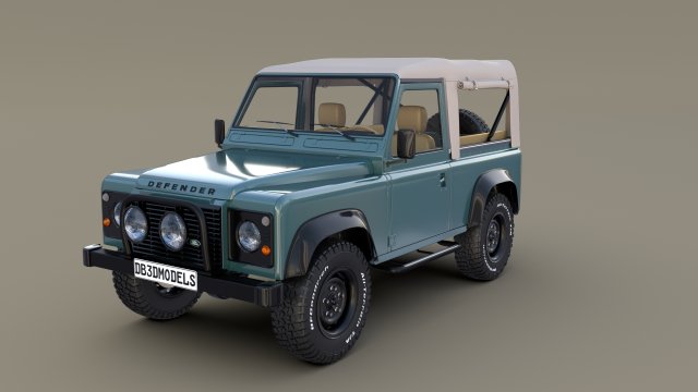1985 land rover defender 90 with interior ver 1 3D Модель .c4d .max .obj .3ds .fbx .stl .blend 