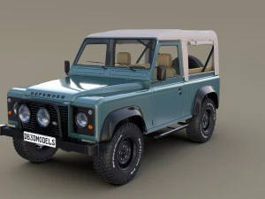 1985 Land Rover Defender 90, İç Ver 1 ile 3D Model