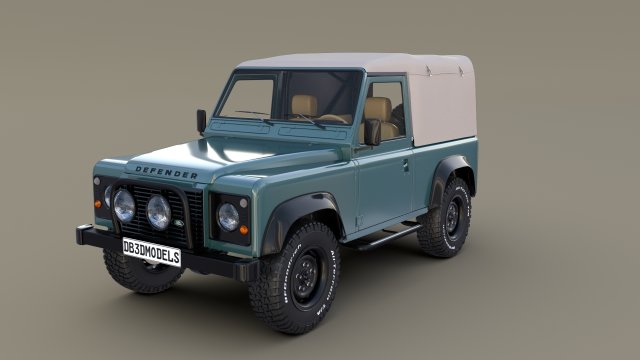 1985 land rover defender 90 with interior ver 2 3D Model .c4d .max .obj .3ds .fbx .stl .blend 
