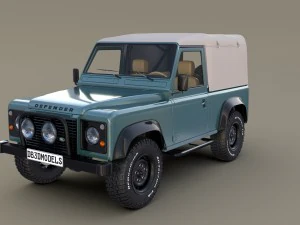 Land Rover Defender 90 1985 года с салоном, версия 2 3D Модель