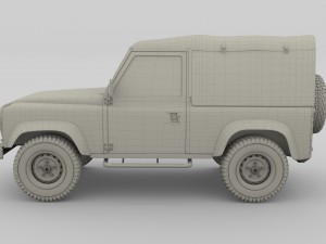 1985 land rover defender 90 with interior ver 3 Model 3D
