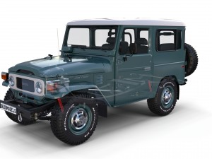 toyota land cruiser fj 40 with interior and chassis 3D Model