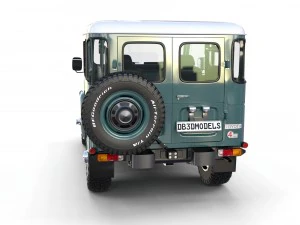 toyota land cruiser fj 40 with interior and chassis 3D Model