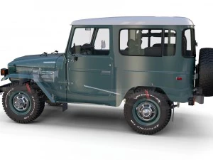 toyota land cruiser fj 40 with interior and chassis 3D Model