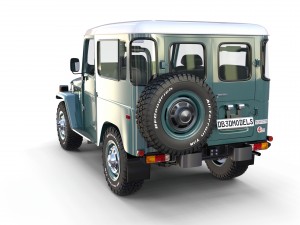 toyota land cruiser fj 40 with interior and chassis 3D 모델