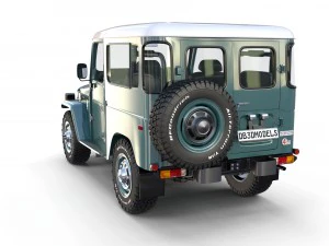 toyota land cruiser fj 40 with interior and chassis 3D Model