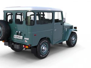 toyota land cruiser fj 40 with interior and chassis 3D Model