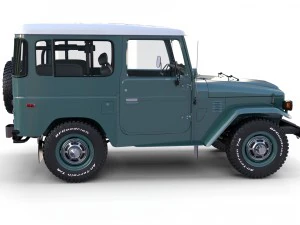 toyota land cruiser fj 40 with interior and chassis 3D Model