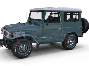 toyota land cruiser fj 40 with interior and chassis 3D 모델