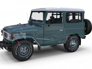 toyota land cruiser fj 40 with interior and chassis 3D Model