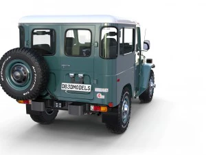 toyota land cruiser fj 40 with interior and chassis 3D Model
