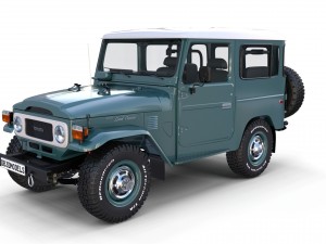 toyota land cruiser fj 40 with interior and chassis 3D 모델