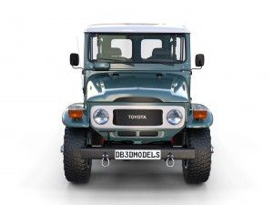 toyota land cruiser fj 40 with interior and chassis 3D 모델