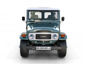 toyota land cruiser fj 40 with interior and chassis 3D Model