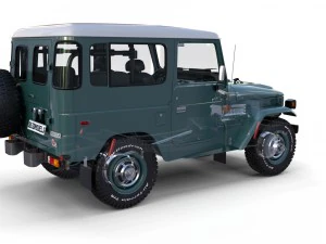 toyota land cruiser fj 40 with interior and chassis 3D Model