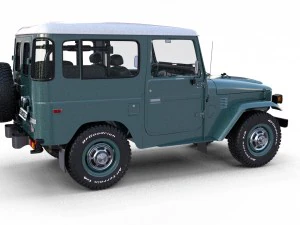 toyota land cruiser fj 40 with interior and chassis 3D Model