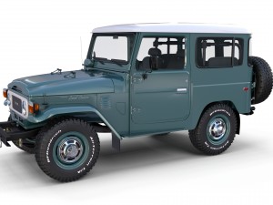 toyota land cruiser fj 40 with interior and chassis 3D 모델