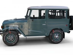 toyota land cruiser fj 40 with interior and chassis 3D Model