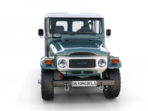 toyota land cruiser fj 40 with interior and chassis 3D Model