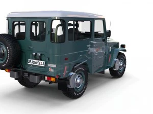 toyota land cruiser fj 40 with interior and chassis 3D Model