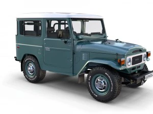 toyota land cruiser fj 40 with interior and chassis 3D Model