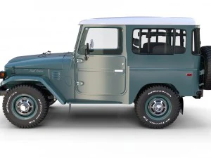 toyota land cruiser fj 40 with interior and chassis 3D Model