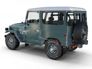 toyota land cruiser fj 40 with interior and chassis 3D Model