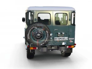 toyota land cruiser fj 40 with interior and chassis 3D Model