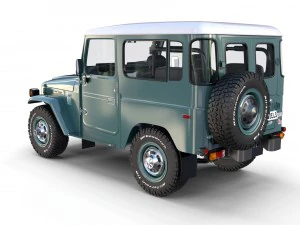toyota land cruiser fj 40 with interior and chassis 3D Model