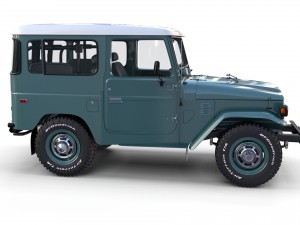 toyota land cruiser fj 40 with interior and chassis 3D 모델