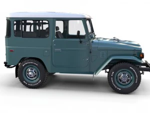 toyota land cruiser fj 40 with interior and chassis 3D Model