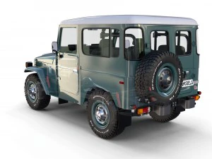 toyota land cruiser fj 40 with interior and chassis 3D Model