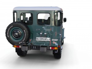 toyota land cruiser fj 40 with interior and chassis 3D 모델