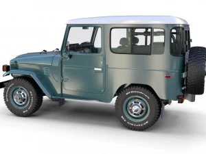 toyota land cruiser fj 40 with interior and chassis 3D Model