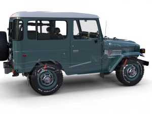 toyota land cruiser fj 40 with interior and chassis 3D Model