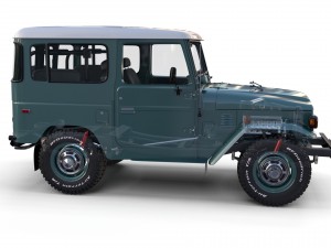 toyota land cruiser fj 40 with interior and chassis 3D 모델