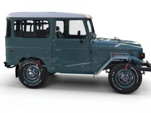 toyota land cruiser fj 40 with interior and chassis 3D Model