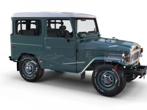 toyota land cruiser fj 40 with interior and chassis 3D Model