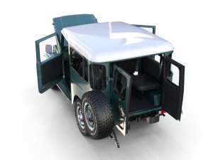 toyota land cruiser fj 40 with interior and chassis 3D 모델