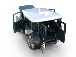 toyota land cruiser fj 40 with interior and chassis 3D Model