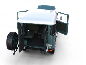toyota land cruiser fj 40 with interior and chassis 3D Model