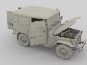 toyota land cruiser fj 40 with interior and chassis 3D 모델