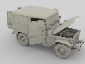 toyota land cruiser fj 40 with interior and chassis 3D Model