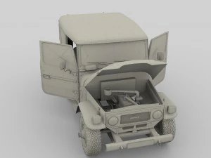 toyota land cruiser fj 40 with interior and chassis 3D Model