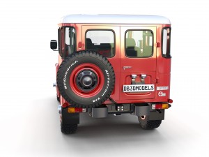toyota land cruiser fj 40 red with interior and chassis 3D Model