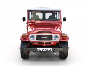 toyota land cruiser fj 40 red with interior and chassis 3D Model