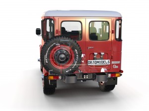 toyota land cruiser fj 40 red with interior and chassis 3D Model