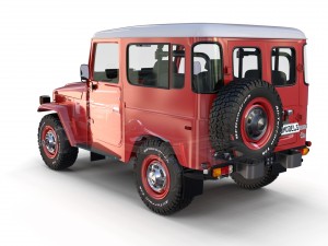 toyota land cruiser fj 40 red with interior and chassis 3D Model