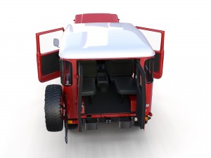 toyota land cruiser fj 40 red with interior and chassis 3D Model